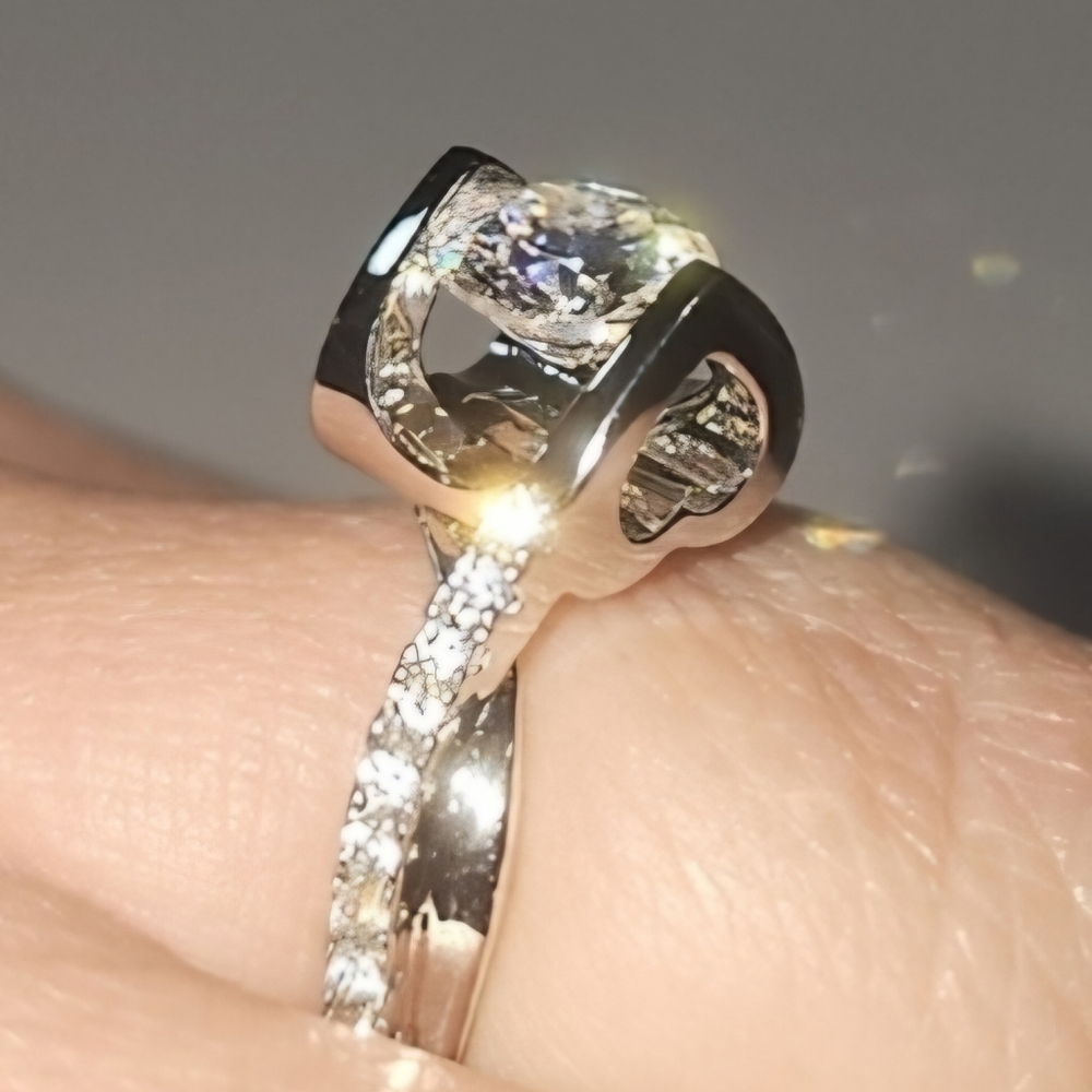 Certified Twisted Pavé Solitaire Moissanite Ring 1.0ct,Sterling SilverSize 7 NWT